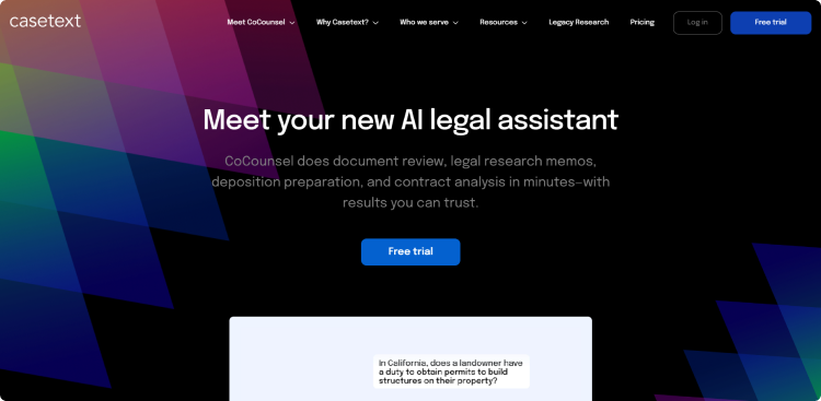 Legal Artificial Intelligence Software CaseText