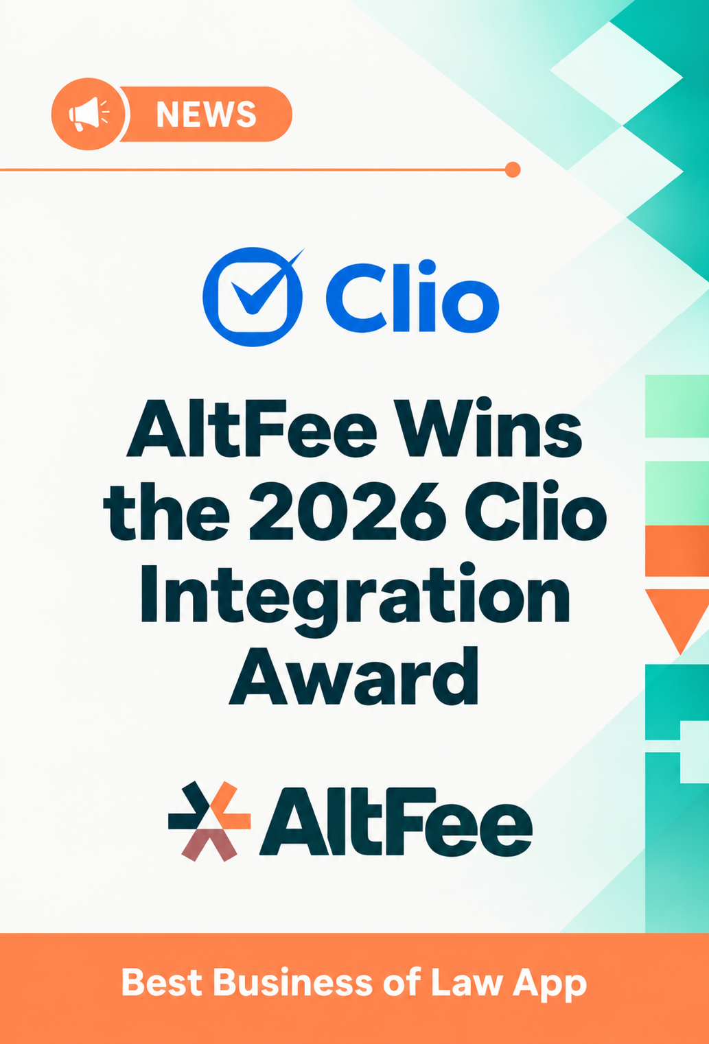 AltFee Wins 2026 Clio Integration Award