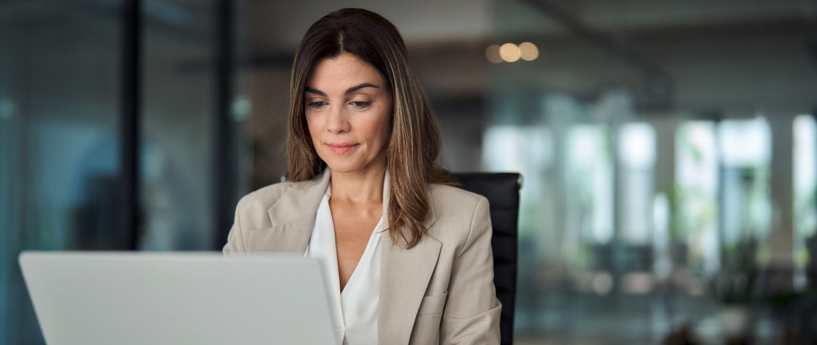 Woman working on laptop